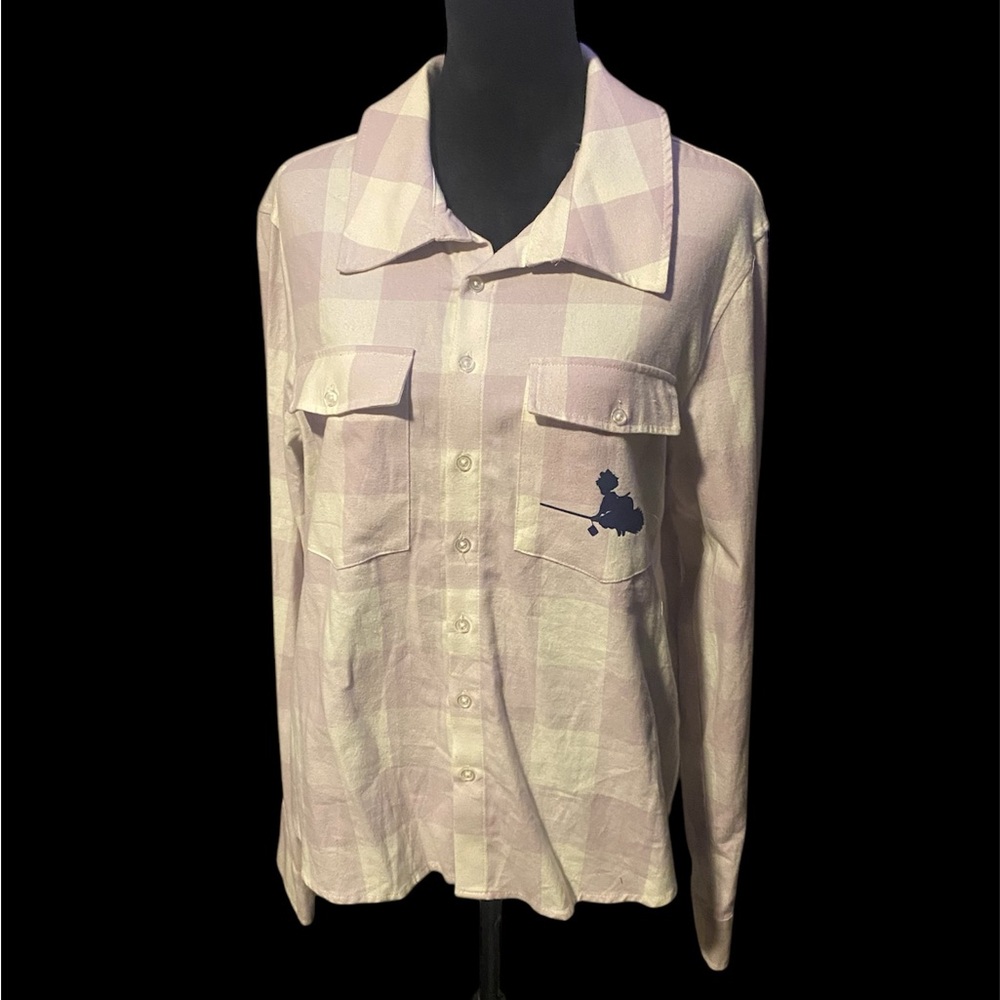 Studio Ghibli Kikis Delivery Service Shirt Womens Large Button Up Witch Flannel
